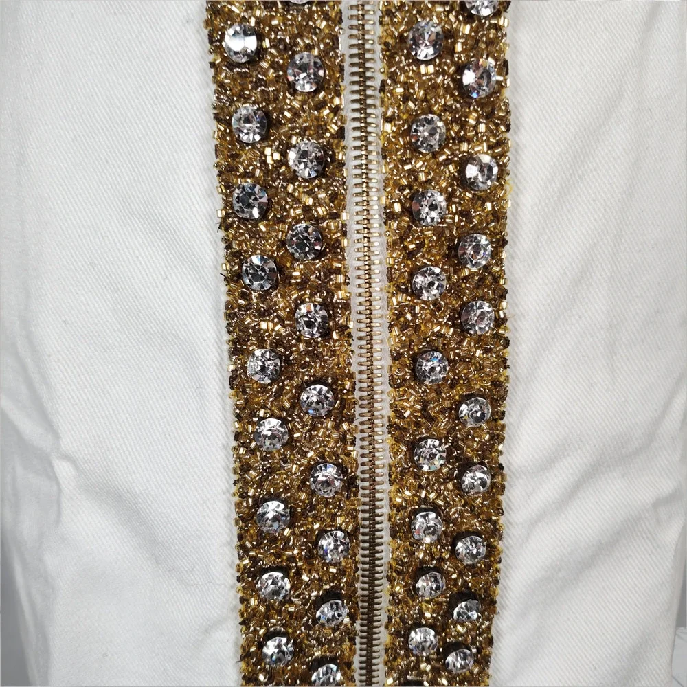 2004 Celine Beaded Zip Mini Skirt 40 Made in France Kors Era - Picture 9 of 16